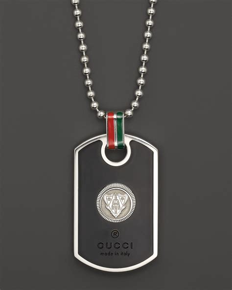 gucci dog tag sizes|gucci dog tag necklace men's.